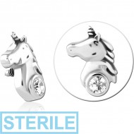 STERILE SURGICAL STEEL JEWELLED MICRO ATTACHMENT FOR 1.2MM INTERNALLY THREADED PINS PIERCING