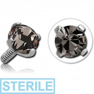 STERILE SURGICAL STEEL ROUND PRONG SET JEWELLED FOR 1.6MM INTERNALLY THREADED PINS PIERCING