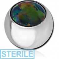 STERILE SURGICAL STEEL JEWELLED BALL WITH SYNTHETIC OPAL PIERCING