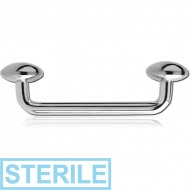 STERILE TITANIUM LONG 90 DEGREE STAPLE BARBELL WITH DISCS PIERCING