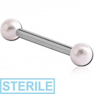 STERILE SURGICAL STEEL MICRO BARBELL WITH SYNTHETIC PEARLS PIERCING