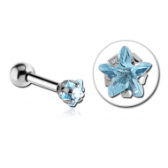 SURGICAL STEEL STAR PRONG SET JEWELLED TRAGUS MICRO BARBELL PIERCING