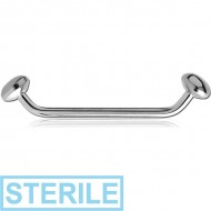 STERILE TITANIUM 45 DEGREE OPEN STAPLE MICRO BARBELL WITH DISCS PIERCING