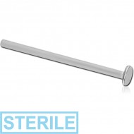 STERILE STERLING SILVER 925 JEWELLED STRAIGHT DISC NOSE STUD
