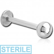 STERILE SURGICAL STEEL THREADLESS LABRET PIERCING