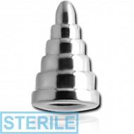 STERILE SURGICAL STEEL RIBBED CONE PIERCING