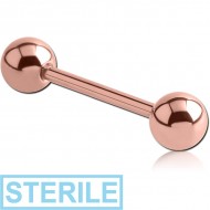 STERILE ROSE GOLD PVD COATED SURGICAL STEEL BARBELL PIERCING