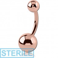 STERILE ROSE GOLD PVD COATED SURGICAL STEEL NAVEL BANANA PIERCING