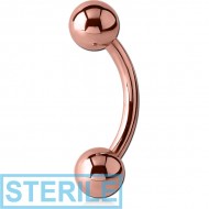 STERILE ROSE GOLD PVD COATED SURGICAL STEEL CURVED BARBELL