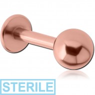 STERILE ROSE GOLD PVD COATED SURGICAL STEEL LABRET PIERCING