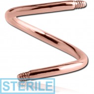 STERILE ROSE GOLD PVD COATED SURGICAL STEEL MICRO BODY SPIRAL PIN