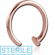 STERILE ROSE GOLD PVD COATED SURGICAL STEEL OPEN NOSE RING
