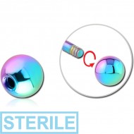 STERILE RAINBOW PVD COATED SURGICAL STEEL BALL PIERCING