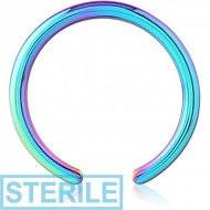 STERILE RAINBOW PVD COATED SURGICAL STEEL BALL CLOSURE RING PIN