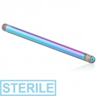 STERILE RAINBOW PVD COATED SURGICAL STEEL BARBELL PIN PIERCING