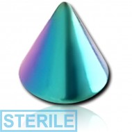 STERILE RAINBOW PVD COATED SURGICAL STEEL CONE PIERCING