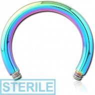 STERILE RAINBOW PVD COATED SURGICAL STEEL CIRCULAR BARBELL PIN