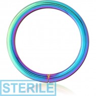 STERILE RAINBOW PVD COATED SURGICAL STEEL SEAMLESS RING PIERCING