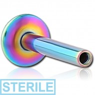 STERILE RAINBOW PVD COATED SURGICAL STEEL INTERNALLY THREADED MICRO LABRET PIN PIERCING