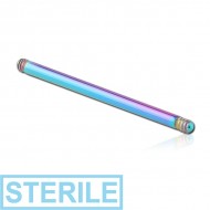 STERILE RAINBOW PVD COATED SURGICAL STEEL MICRO BARBELL PIN PIERCING