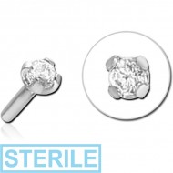 STERILE SURGICAL STEEL JEWELLED PUSH FIT ATTACHMENT FOR BIOFLEX INTERNAL LABRET - ROUND PIERCING