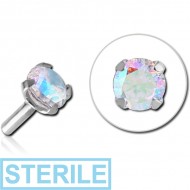 STERILE SURGICAL STEEL JEWELLED PUSH FIT ATTACHMENT FOR BIOFLEX INTERNAL LABRET - ROUND PIERCING