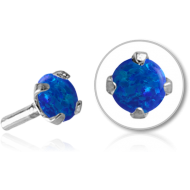 SURGICAL STEEL SYNTHETIC OPAL JEWELED ATTACHMENT FOR BIOFLEX INTERNAL LABRET PIERCING