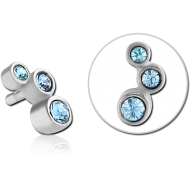 SURGICAL STEEL JEWELLED PUSH FIT ATTACHMENT FOR BIOFLEX INTERNAL LABRET PIERCING