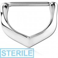 STERILE SURGICAL STEEL NIPPLE CLICKER - V PIERCING