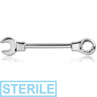 STERILE SURGICAL STEEL NIPPLE BAR - WRENCH PIERCING