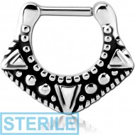 STERILE SURGICAL STEEL HINGED SEPTUM CLICKER - FILIGREE PIERCING