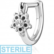 STERILE SURGICAL STEEL JEWELLED TRAGUS CLICKER PIERCING