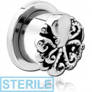 STERILE STAINLESS STEEL THREADED TUNNEL WITH SURGICAL STEEL TOP