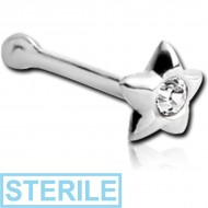 STERILE STERLING SILVER 925 JEWELLED STAR NOSE BONE PIERCING
