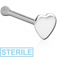 STERILE STERLING SILVER 925 HEART NOSE BONE