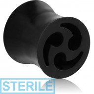 STERILE SILICONE DOUBLE FLARED SWIRL CUT OUT PLUG