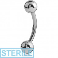 STERILE TITANIUM INTERNALLY THREADED CURVED BARBELL