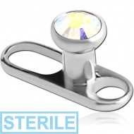 STERILE TITANIUM INTERNALLY THREADED DERMAL ANCHOR WITH JEWELLED DISC PIERCING