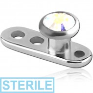 STERILE TITANIUM INTERNALLY THREADED DERMAL ANCHOR WITH JEWELLED DISC