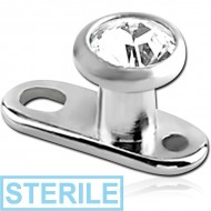 STERILE TITANIUM INTERNALLY THREADED MINI DERMAL ANCHOR WITH JEWELLED DISC PIERCING