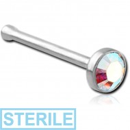 STERILE TITANIUM VALUE CRYSTAL JEWELLED NOSE BONE WITH SET STONE