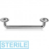 STERILE TITANIUM 90 DEGREE STAPLE BARBELL WITH DISCS PIERCING