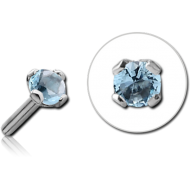 18K WHITE GOLD PRONG SET JEWELLED PUSH FIT ATTACHMENT FOR BIOFLEX INTERNAL LABRET