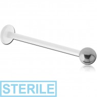STERILE BIOFLEX MICRO LABRET WITH STEEL BALL PIERCING