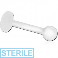 STERILE BIOFLEX THREADED MICRO LABRET WITH UV BALL PIERCING