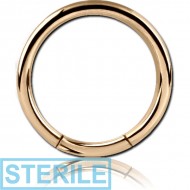 STERILE ZIRCON GOLD PVD COATED SURGICAL STEEL SMOOTH SEGMENT RING