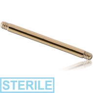 STERILE ZIRCON GOLD PVD COATED SURGICAL STEEL BARBELL PIN