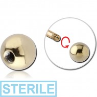 STERILE ZIRCON GOLD PVD COATED SURGICAL STEEL BALL PIERCING