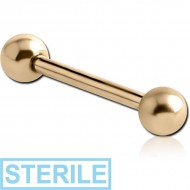 STERILE ZIRCON GOLD PVD SURGICAL STEEL MICRO BARBELL PIERCING