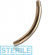 STERILE ZIRCON GOLD PVD COATED SURGICAL STEEL MICRO CURVED BARBELL PIN
